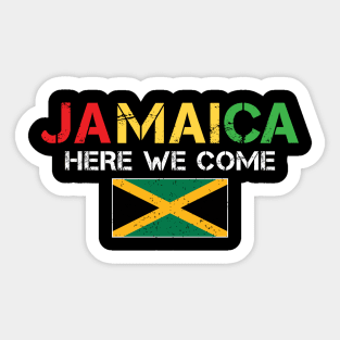 Jamaica Here We Come Matching Jamaican Family Vacation Trip Sticker